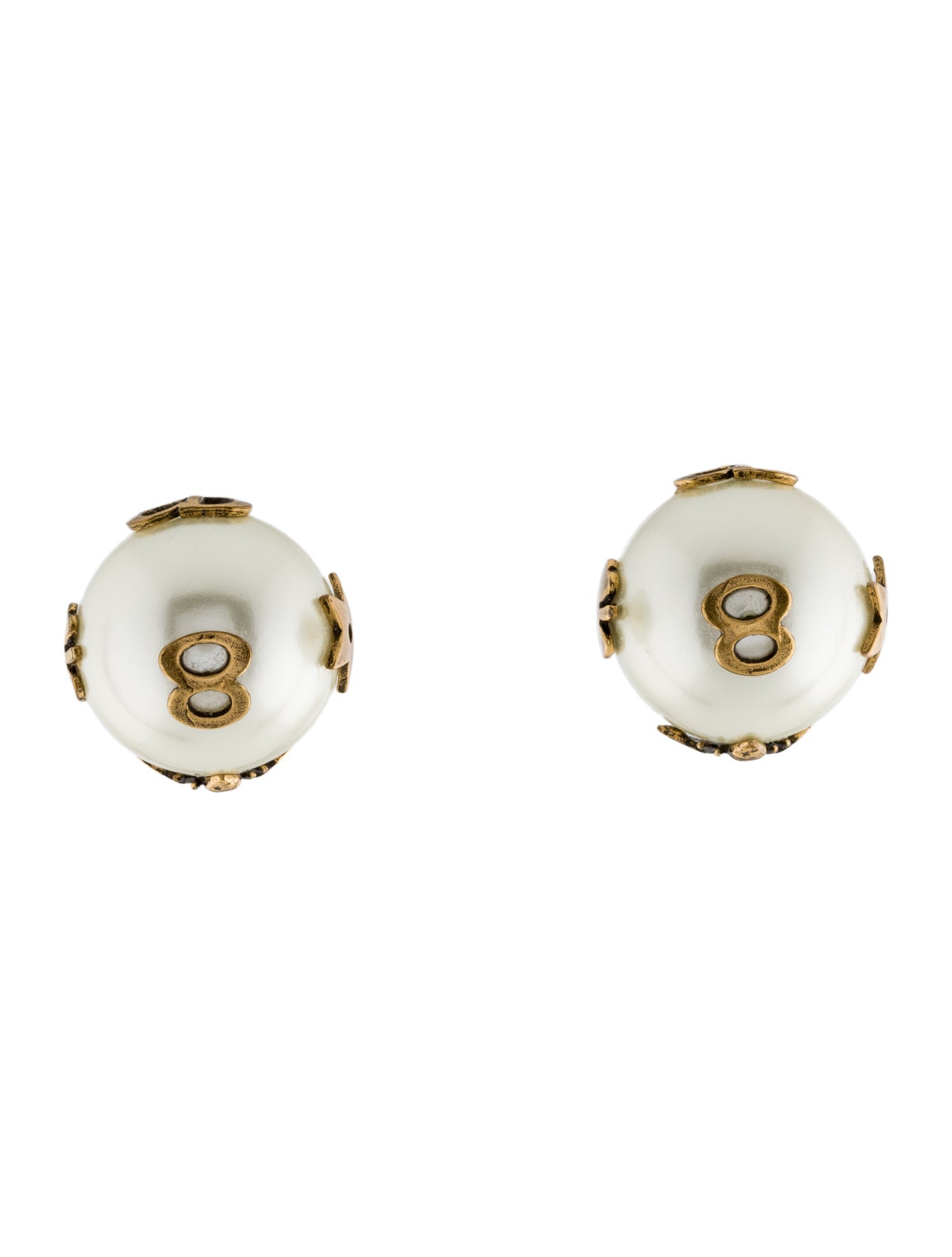 Christian Dior Faux Pearl & Crystal Tribales Mismatched Stud Earrings